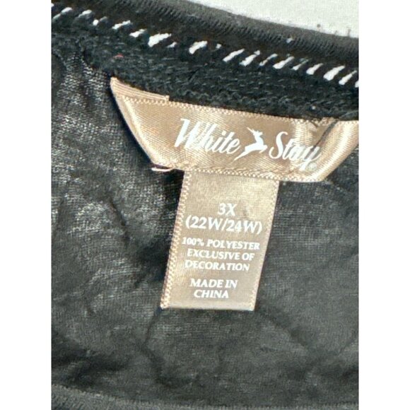 White Stag Womens Black Scoop Neck Pleated Blouse Plus Size 3X Polyester - Picture 4 of 8